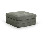 Meridian Furniture, Pouf modulaire rembourré en tissu chenille Stellar