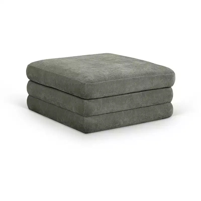 Meridian Furniture, Pouf modulaire rembourré en tissu chenille Stellar