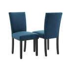 Lot de 2 chaises de salle à manger modernes, chaises de cuisine en tissu rembourré avec garniture cloutée, chaises de salle à manger confortables pour petit appartement, maison
