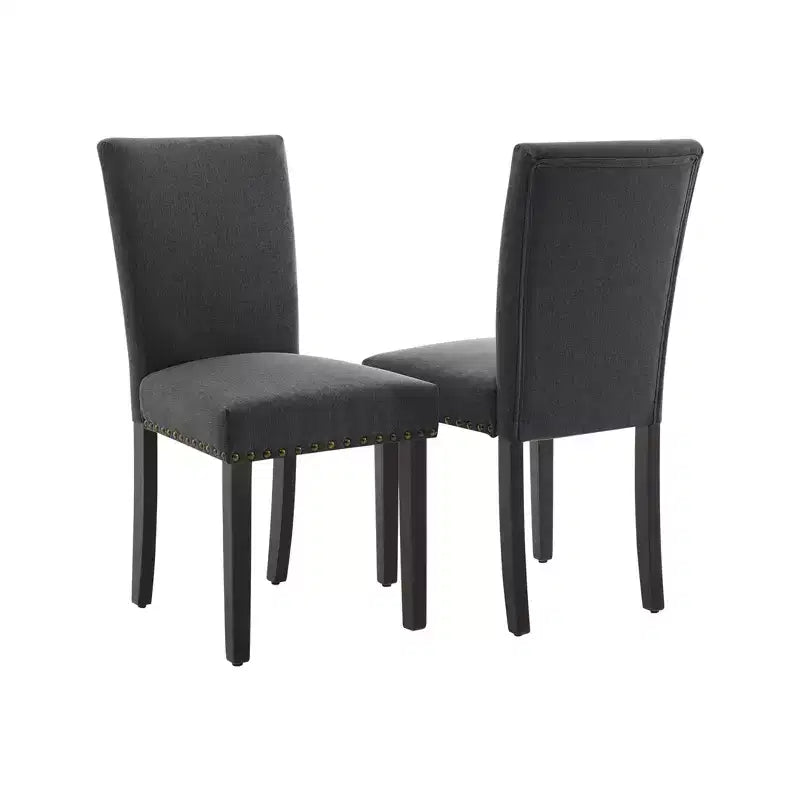 Lot de 2 chaises de salle à manger modernes, chaises de cuisine en tissu rembourré avec garniture cloutée, chaises de salle à manger confortables pour petit appartement, maison