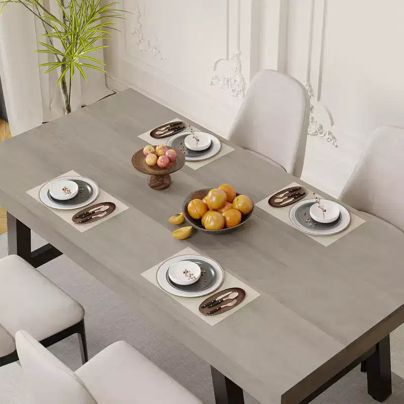 71 Table de salle à manger pour 6 à 10 personnes, table de cuisine rectangulaire de style ferme moderne, avec pieds réglables et cadre en métal robuste, pour salle à manger, salon, sans chaise