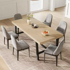 71 Table de salle à manger pour 6 à 10 personnes, table de cuisine rectangulaire de style ferme moderne, avec pieds réglables et cadre en métal robuste, pour salle à manger, salon, sans chaise