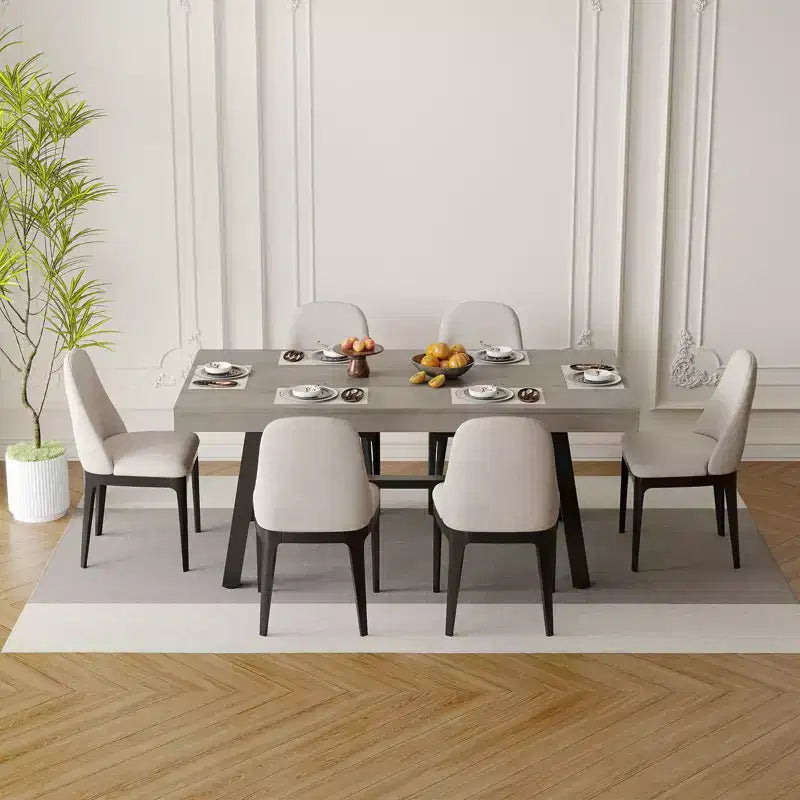 71 Table de salle à manger pour 6 à 10 personnes, table de cuisine rectangulaire de style ferme moderne, avec pieds réglables et cadre en métal robuste, pour salle à manger, salon, sans chaise