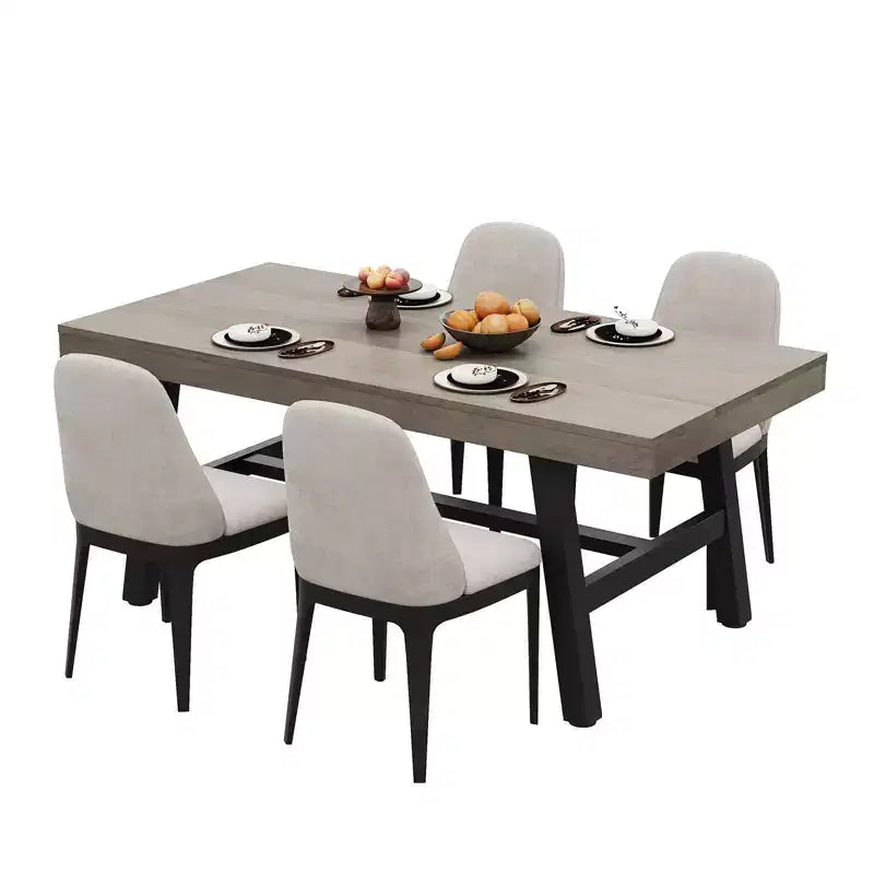 71 Table de salle à manger pour 6 à 10 personnes, table de cuisine rectangulaire de style ferme moderne, avec pieds réglables et cadre en métal robuste, pour salle à manger, salon, sans chaise