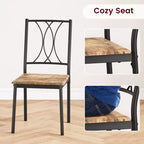 Table et chaises de cuisine, Ensemble de table à manger pour 4 avec chaises, Table à manger rectangulaire en métal et bois pour petits espaces, Appartement