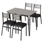 Table de salle à manger pour 4, petit ensemble table et chaises pour 4, ensemble dinette carré avec 4 chaises, ensembles de 5 pièces pour cuisine et salle à manger pour petit espace, appartement