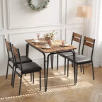 Table de salle à manger pour 4, petit ensemble table et chaises pour 4, ensemble dinette carré avec 4 chaises, ensembles de 5 pièces pour cuisine et salle à manger pour petit espace, appartement