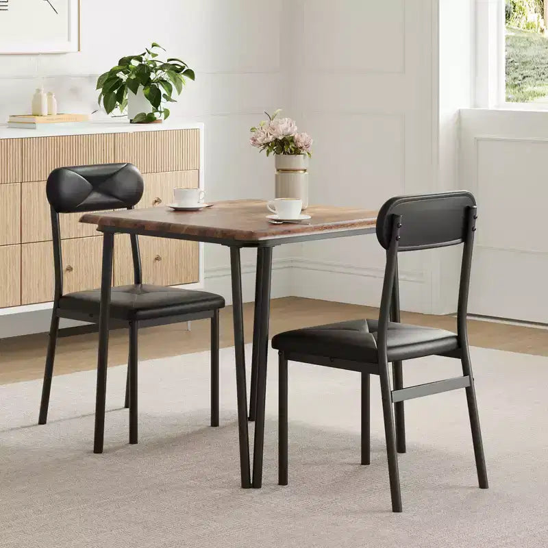Table à manger pour 2, Ensemble table et chaises petites pour 2, Ensemble de dînette carré pour 2, Ensembles de 3 pièces pour cuisine et salle à manger pour petits espaces, appartement, bureau à domicile