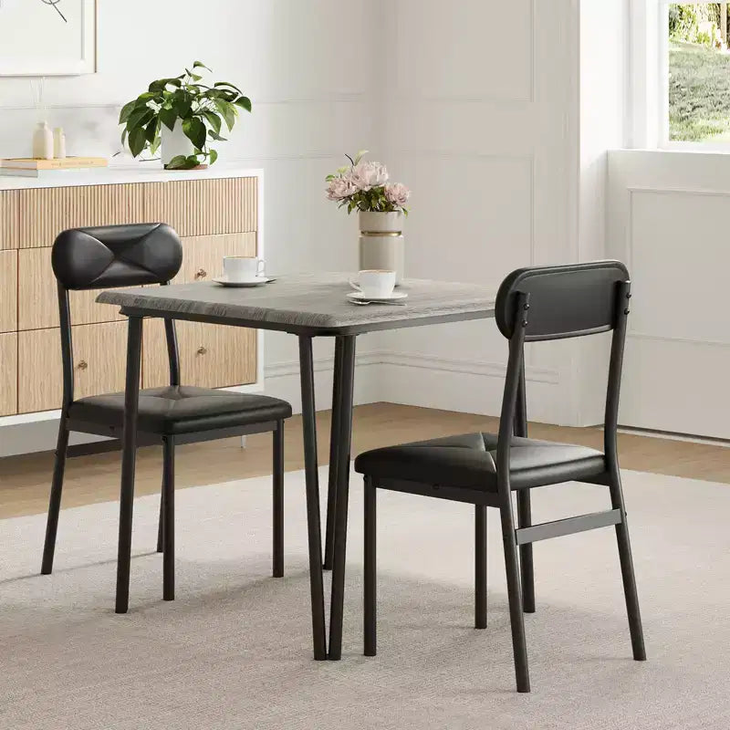 Table à manger pour 2, Ensemble table et chaises petites pour 2, Ensemble de dînette carré pour 2, Ensembles de 3 pièces pour cuisine et salle à manger pour petits espaces, appartement, bureau à domicile