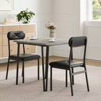 Table à manger pour 2, Ensemble table et chaises petites pour 2, Ensemble de dînette carré pour 2, Ensembles de 3 pièces pour cuisine et salle à manger pour petits espaces, appartement, bureau à domicile