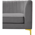 Meridian Furniture, Canapé modulable en velours Alina