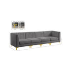 Meridian Furniture, Canapé modulable en velours Alina