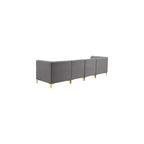 Meridian Furniture, Canapé modulable en velours Alina