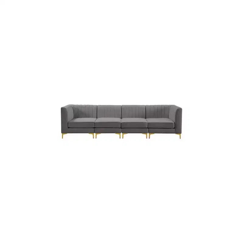 Meridian Furniture, Canapé modulable en velours Alina