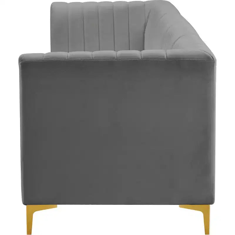 Meridian Furniture, Canapé modulable en velours Alina