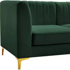 Meridian Furniture, Canapé modulable en velours Alina