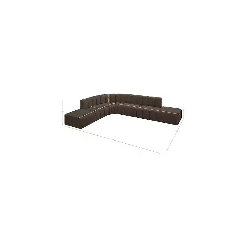 Canapé modulable en tissu bouclé marron Arc Meridian Furniture
