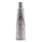 HomeRoots 22 Table d'appoint piédestal en aluminium et marbre argent et blanc