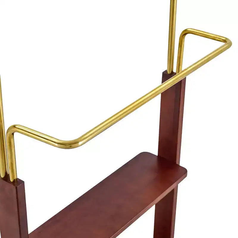 GDFStudio Nira Portemanteau double couche rustique en acier inoxydable avec étagère ouverte