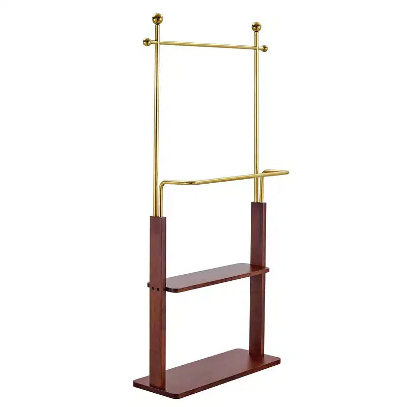 GDFStudio Nira Portemanteau double couche rustique en acier inoxydable avec étagère ouverte