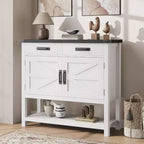 Table d'entrée de ferme avec armoire à 2 portes et 2 tiroirs, console en bois avec rangement, meuble bar à café, buffet pour la maison