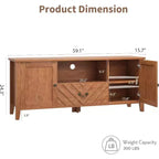 Meuble TV pour téléviseur de 65 pouces, meuble de divertissement avec lumières LED, console TV avec 2 rangements et 1 tiroir, meuble TV rétro en forme de V pour salon