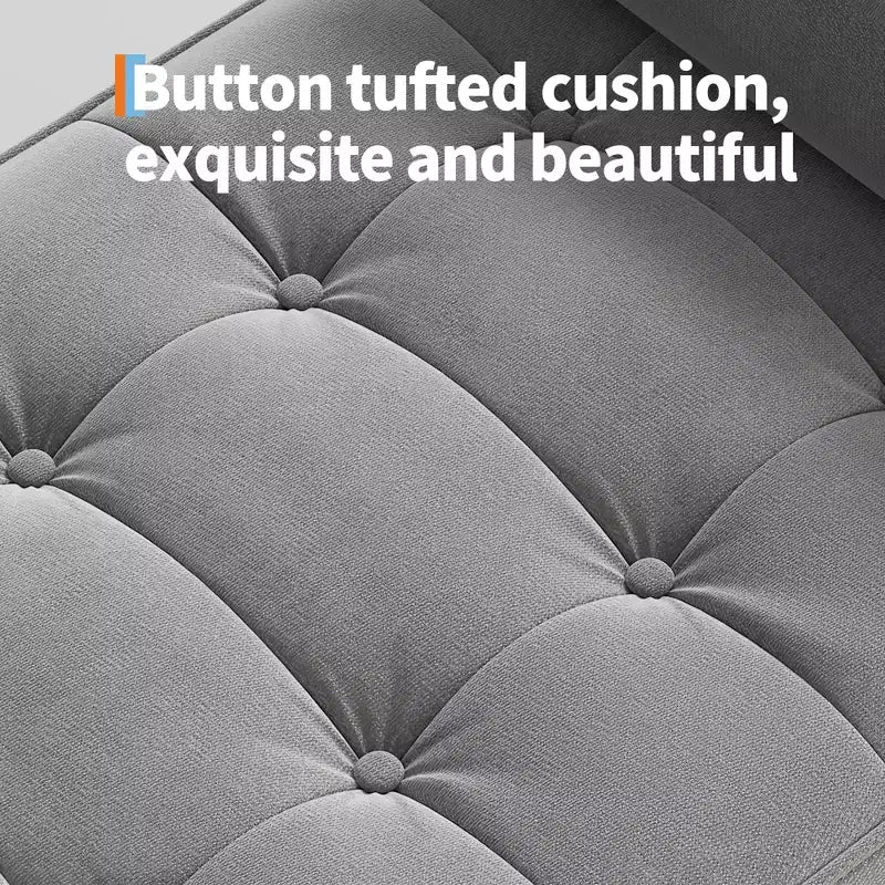Banc de rangement Ottoman de 46,5 po – Banc de bout de lit rembourré avec capitonnage pour chambre à coucher, entrée