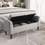 Banc de rangement Ottoman de 46,5 po – Banc de bout de lit rembourré avec capitonnage pour chambre à coucher, entrée