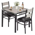 Ensemble table à manger pour 4 personnes, avec 4 chaises rembourrées, ensemble de 5 pièces de table de cuisine en bois avec protecteur de coin pour cuisine, appartement, petit espace.