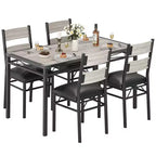 Ensemble table à manger pour 4 personnes, avec 4 chaises rembourrées, ensemble de 5 pièces de table de cuisine en bois avec protecteur de coin pour cuisine, appartement, petit espace.