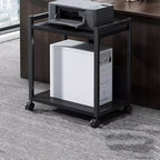 Pied de tour d'ordinateurSupport d'imprimante grand formatChariot de support en métal sous le bureau avec roues pivotantes à 360°, table d'imprimante mobile pour la maison et le bureau