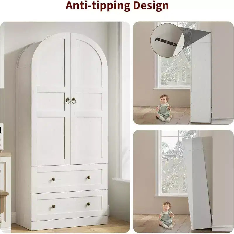 Meuble de cuisine de 72 po de haut avec portes et tiroirs en bois/verre, étagères de rangement en bois, grande armoire autoportante de style ferme pour la salle à manger