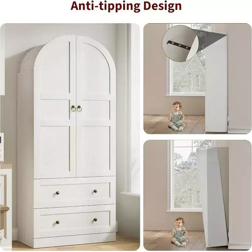 Meuble de cuisine de 72 po de haut avec portes et tiroirs en bois/verre, étagères de rangement en bois, grande armoire autoportante de style ferme pour la salle à manger