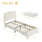 Cadre de lit double en velours COZONY avec tête de lit réglable, lit plateforme de princesse avec lattes en bois, aucun sommier tapissier requis
