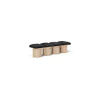 Meridian Furniture,Pavilion Black Boucle Fabric Bench
