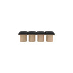 Banc Meridian Furniture Pavilion en tissu bouclé noir