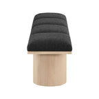 Banc Meridian Furniture Pavilion en tissu bouclé noir