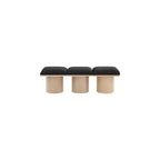 Banc Meridian Furniture Pavilion en tissu bouclé noir