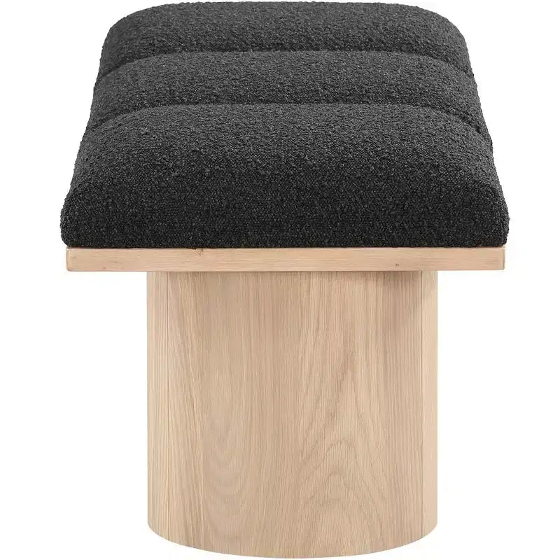 Banc Meridian Furniture Pavilion en tissu bouclé noir
