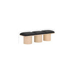 Banc Meridian Furniture Pavilion en tissu bouclé noir