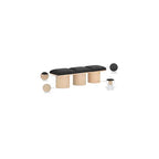 Banc Meridian Furniture Pavilion en tissu bouclé noir