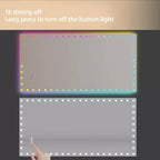 Miroir de Salle de Bain LED Rétroéclairage RGB Lumière Frontale Anti-Buée Dimmable Mural Miroir de Maquillage Contrôle Tactile Luminosité Réglable 48 x 24 pouces