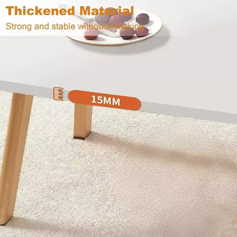 Table basse pliable Acekool, finition bois, design pliant peu encombrant, 80x50x44 cm, rangement facile, grain de bois