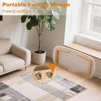 Table basse pliable Acekool, finition bois, design pliant peu encombrant, 80x50x44 cm, rangement facile, grain de bois