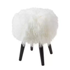 Saro Lifestyle Tabouret en fourrure d'agneau de Mongolie