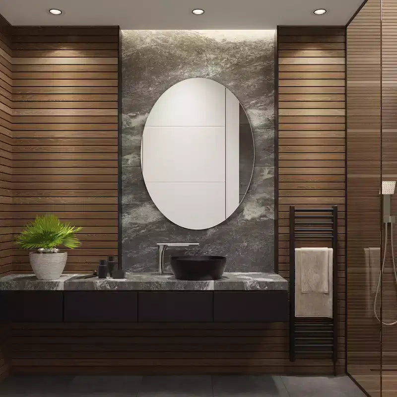 Miroir ovale Nolan 24 po en aluminium à DEL - LMR1005 - Blanc - Safavieh