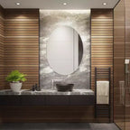Miroir ovale Nolan 24 po en aluminium à DEL - LMR1005 - Blanc - Safavieh
