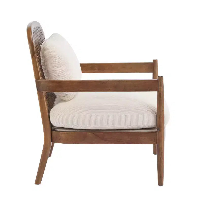 Christopher Knight Home Zuka, Chaises de salle à manger modernes du milieu du siècle en rotin et bois avec coussins (Lot de 2)