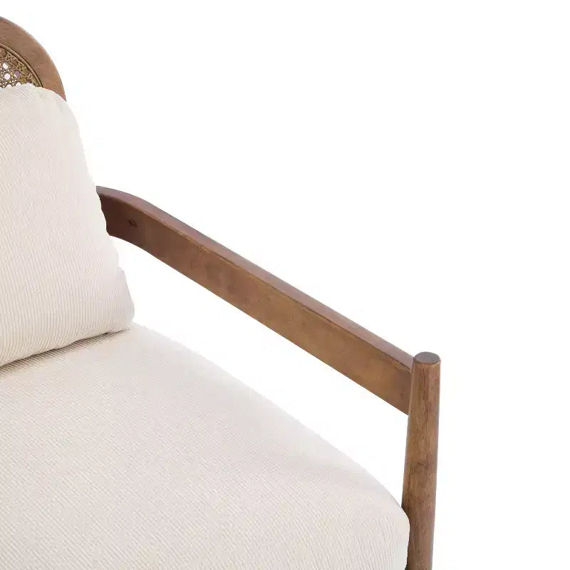 Christopher Knight Home Zuka, Chaises de salle à manger modernes du milieu du siècle en rotin et bois avec coussins (Lot de 2)