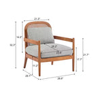 Christopher Knight Home Zuka, Chaises de salle à manger modernes du milieu du siècle en rotin et bois avec coussins (Lot de 2)